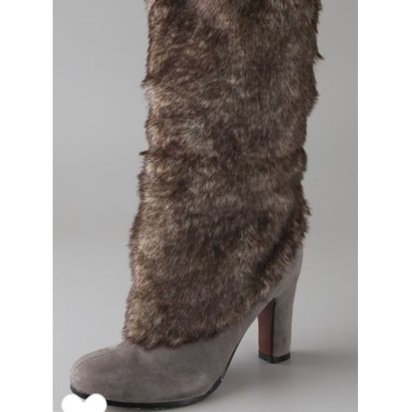Sz 6 ,BNWOT SamEdelman faux fur real suede boot. - Picture 3 of 7
